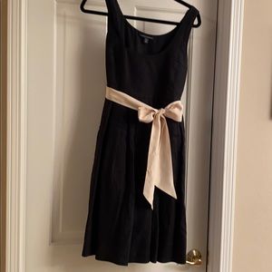 Black cotton linen dress